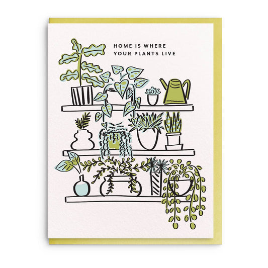 Home Plants - Letterpress New Home Greeting Card