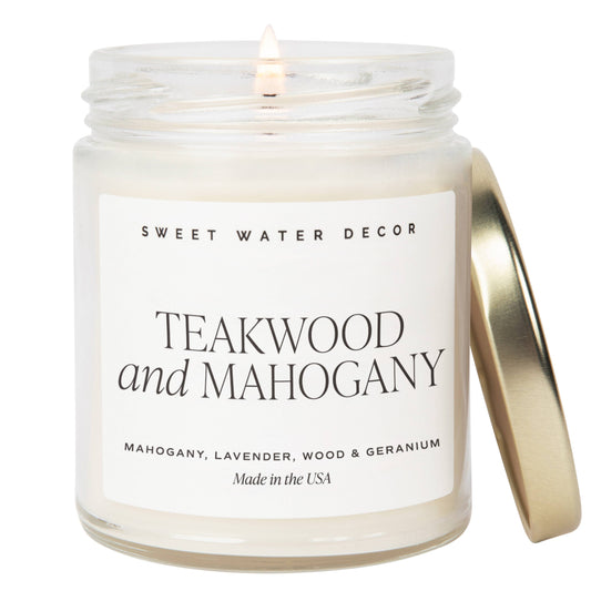 Teakwood and Mahogany 9 oz Soy Candle
