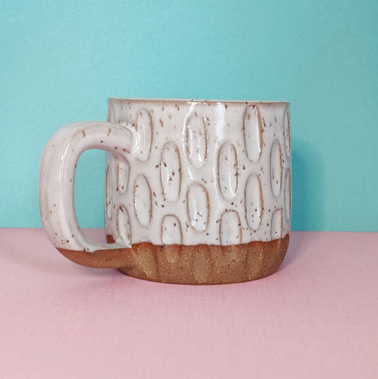 Fat Honeycomb White Mug