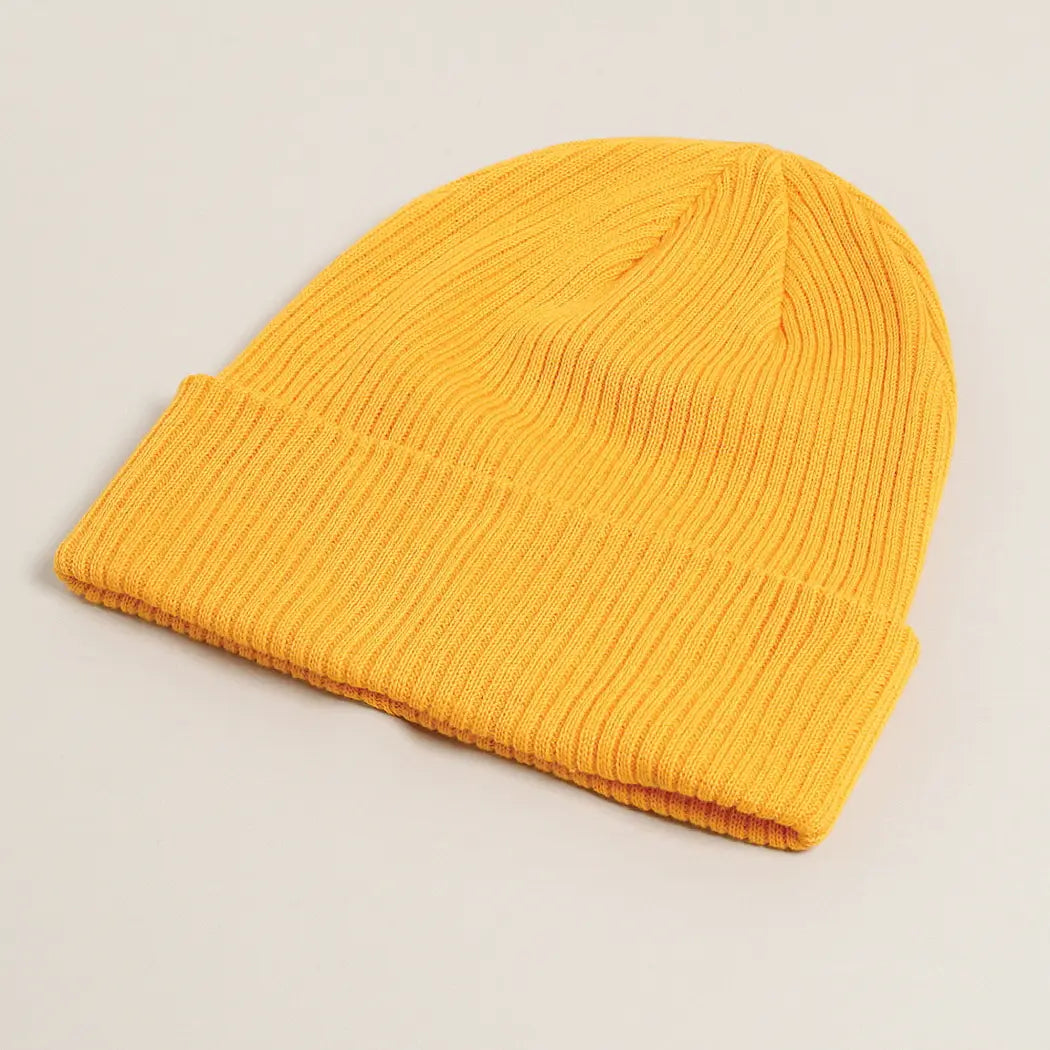 Gold Cotton Knitted Beanies