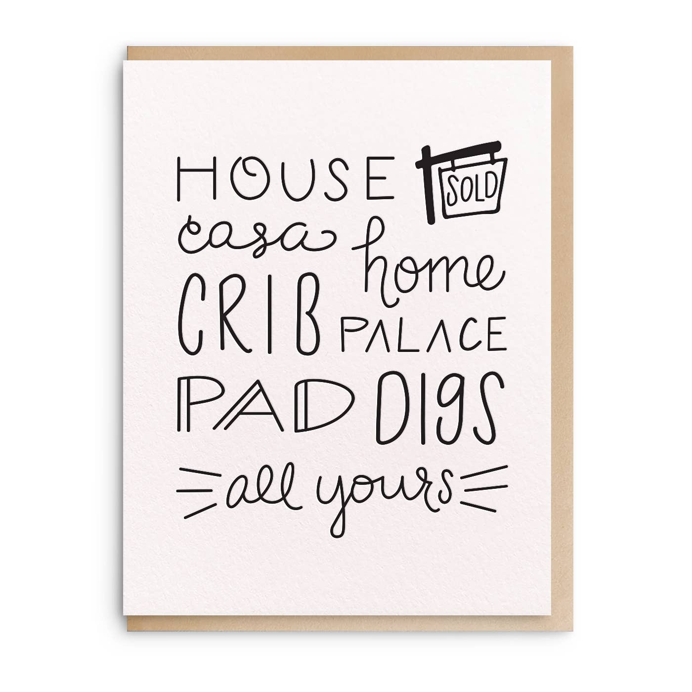 House - Letterpress New Home Greeting Card
