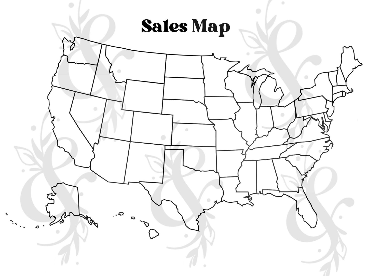 Boceto EE. UU. Mapa de ventas Imprimir POS
