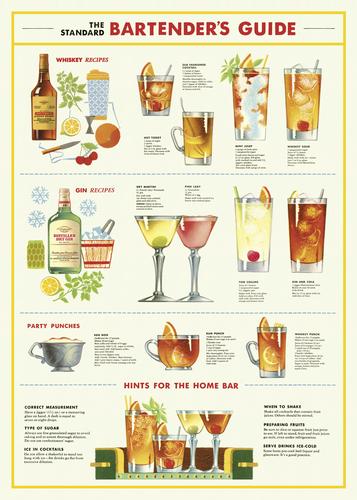 Bartenders Guide - 20x28 Poster
