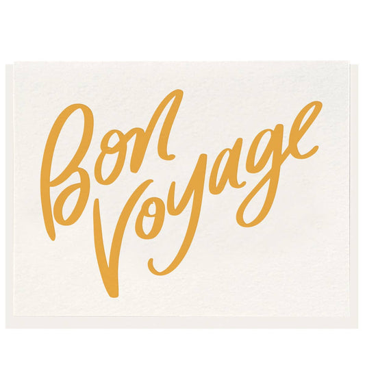 Bon Voyage - Tarjeta de felicitación tipográfica POS