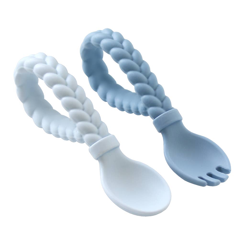 Sweetie Spoons™ Spoon + Fork Set Blue POS
